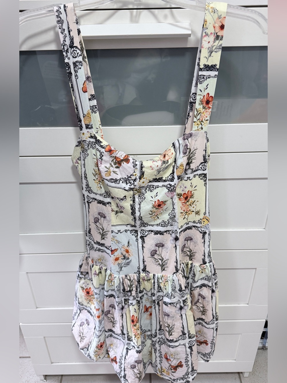 Avec Les Filles Botanical Fit & Flare Mini Dress Floral